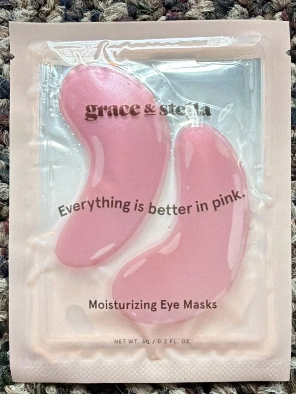 Lot of 7 grace & stella Pink Moisturizing Eye Masks (Single Sachet)